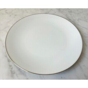 Vintage Noritake Colony China Japan Salad Plate White Platinum Trim 8-3/8"